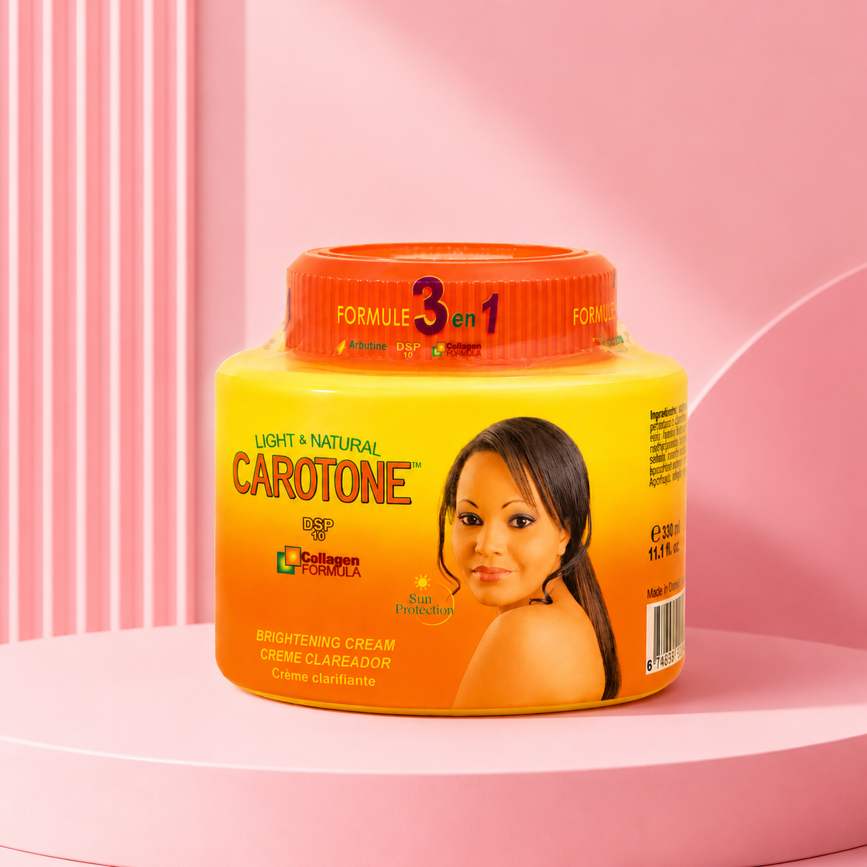 CAROTONE — Crema Aclarante 3 en 1 con Colágeno 330ml